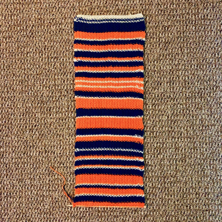 The beginning of the Mets Season Scarf..