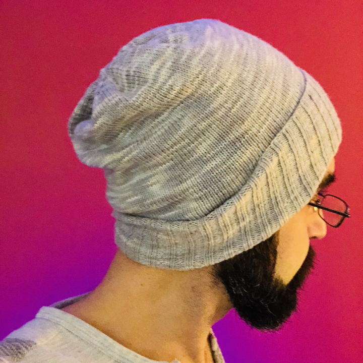 A sock-yarn knit cap...